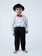 BookMyCostume Ballroom Western Dance White Frill Shirt Black Pant Hat & Bow Set Kids  Fancy Dress Costume